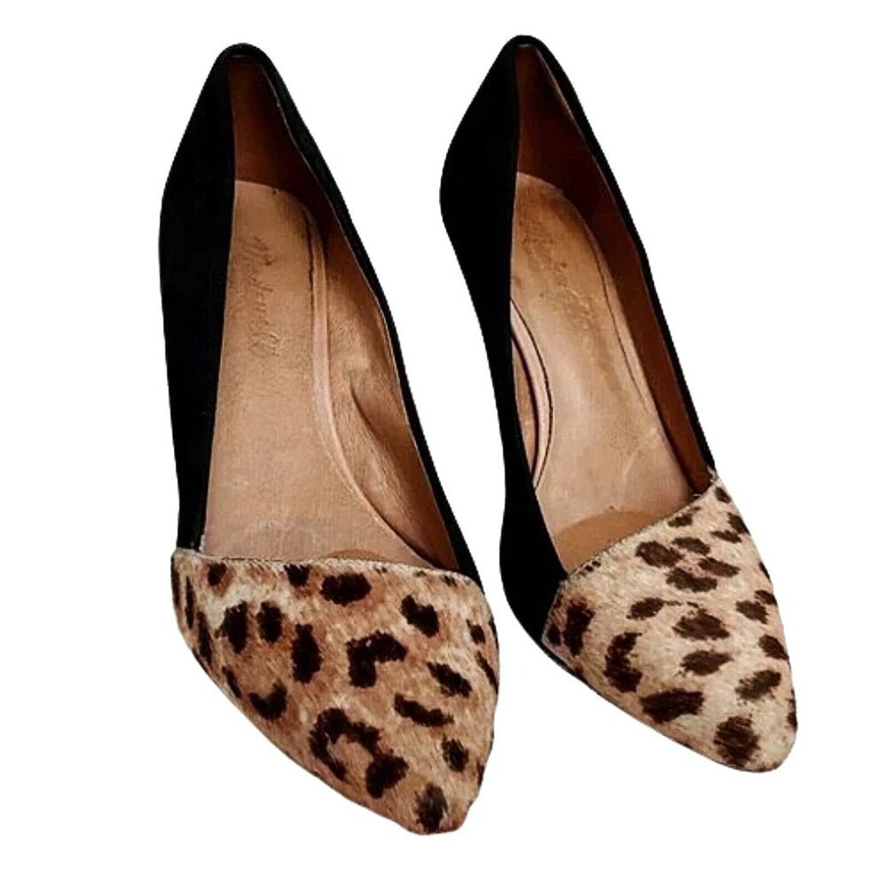 Madewell The Mira Pump Genuine Suede Leopard Print Stiletto Heel Size 6 NIB - Picture 6 of 6
